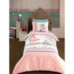 Majoli Shoping Tek Kişilik Kapitoneli Nevresim Takımı 4 Mevsim Set % 100 Pamuk Ranforce Kumaş 4 Mevsim Set - 240 x 260 cm - Açık Pembe