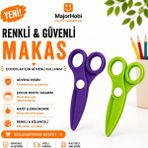 Major Hobi Çocuk Kağıt Makası 2’li Set – Güvenli Uçlu Renkli Makas - Mor & Yeşil