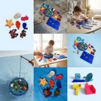 Major Hobi Deniz Hayvanları Eğitici Puzzle Seti Çocuk Gelişim Oyunu - 3D Baskı - Çok Renkli