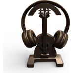 Major Hobi Gitar Tasarımlı Kulaklık Standı Dekoratif Masaüstü Kulaklık Askısı - 3D Baskı - Siyah