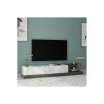 Majör Modern 2 Kapaklı Tv Sehpası – 180 Cm Orma Mermer/Antrasit