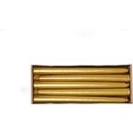 Mak Candle 10'lu Şamdan Varaklı Dekoratif ve Hediyelik Mum - Gold