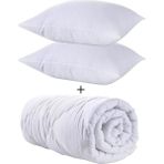 Mak Home 1 Adet Çift Kişilik Silikon Yorgan + 2 Adet 1000 gr. Silikon Yastık - 195 x 215 cm - Beyaz