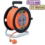 Makarali Seyyar Kablo Kapakli 4 Prizli Plastik Uzatma Kablosu 3X1.5 Mm Ttr Kablo 35 Metre
