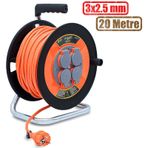 Makarali Seyyar Kablo Kapakli 4 Prizli Plastik Uzatma Kablosu 3X2.5 Mm Ttr Kablo 20 Metre