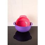 Makarna, Sebze, Meyve Yıkama Süzgeci Badyalı - 5 Litre Karıştırma Kabı Çok Amaçlı İkili Set 26 Cm