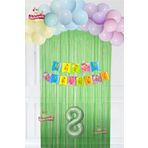 Makaron Balon Zinciri Seti Fon Perdeli Bannerlı Doğum Günü Parti Seti Süsü, 155412533991