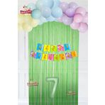 Makaron Balon Zinciri Seti Fon Perdeli Bannerlı Doğum Günü Parti Seti Süsü, 155412533992
