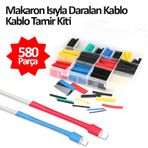Makaron Kablo Yalıtım Isı Boru Daralan 580 Parça Kablo Tamir Kiti (503777087)