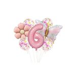 Makaron Kelebek Folyo Papatya Yaş Balon Set, 6