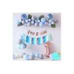 Makaron Mavi Gri Balon Set