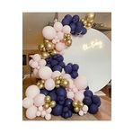 Makaron Pembe Gece Mavisi Krom Gold Balon Seti 50 Adet