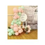 Makaron Pembe Ve Mint Yeşili Balon 70 Adet + 5 mt balon zinciri