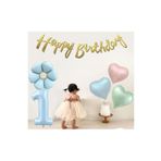 Makaron Renk Kalp Paptya Folyo Balon Set