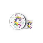 Makaron Unicorn Baskılı Karton Tabak Bardak Seti 8'li