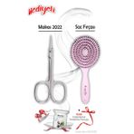 Makas 2022 Ve Pudra Pembe Saç Fırçası Rosıe Hediyeli