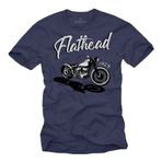 MAKAYA Erkek Tişörtü - Erkekler İçin Motosiklet Hediyeleri Vintage Biker Motif Rocker Motosikletçi XXL