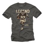 MAKAYA Mücke 63 Tişört Erkek Amerikan Futbolu Forması Vintage Retro Motif Buldozer Gri XXXL