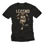 MAKAYA Mücke 63 Tişört Erkek Amerikan Futbolu Forması Vintage Retro Motif Buldozer Siyah XL