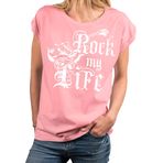 MAKAYA Vintage Müzik Tişört Yaz Üstü Kadın Rock M Life Grup Tişört Gitar Baskılı Tişörtü Büyük Bedenler Büyük Boy Pembe S
