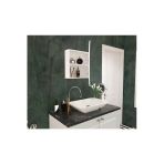 makbulce oval aynalı banyo dolabı-beyaz
