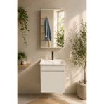 makbulce Şefaatli 45 cm MDF Seramik Lavabolu Aynalı Banyo Dolabı