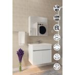 Makbulce Tokyo 65CM Seramik Lavabolu Mdf Aynalı Banyo Dolabı - Beyaz
