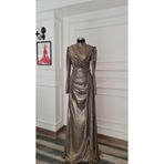 makbuleofficial Işıltılı Kumaştan, Drape Detaylı,Şık, Tesettür Abiye