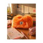 MAKE BAG YENİ İTHAL PARLAK TURUNCU PELUŞ MAKYAJ ÇANTASI