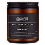 MAKE LIFE EXCLUSIVE Erkekler için Kokulu Mumlar | Yakacak Odun ve Kamp Ateşi Kokulu | Ahşap Fitil, Uzun Ömürlü, Eril Kokular | Ev için Doğal Soya Kavanozu Mum, Lisans Pedi Dekoru | Mükemmel Erkek Hediyesi.