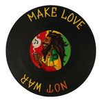 Make Love Not War Retro Buzdolabı Magneti – Renkli Reggae Tasarım, Ev & Ofis Dekor, Hediyelik Yuvarlak Mıknatıs
