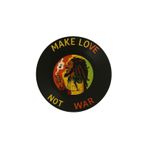Make Love Not War Tasarımlı Bardak Altlığı & Magnet – 2’si 1 Arada Retro Vinyl Coaster – Isıya Dayanıklı, Kaymaz, Ofis & Ev Dekor, Hediye Seçeneği