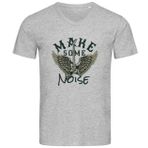 Make Some Noise Dark Angel Gitar Rock Grafik Erkek V Yaka Pamuklu Tişört Small Gri