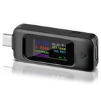 MakerHawk USB Test Cihazı Tip C Voltmetre Akım Test Cihazı Güç Ölçer Multimetre Ampermetre Tip C USB Şarj Cihazı Test Cihazı Renkli Ekran Kapasitesi Voltaj Akım Dedektörü 0-5A 4-30V