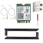 Makeronics 8265AC/8265NGW Kablosuz NIC Modülü M.2 NGFF Jetson Nano Desteği için 2.4GHz / 5GHz 300Mbps / 867Mbps Dual Band WiFi ve Bluetooth 4.2 | Montaj Talimatı Dahil