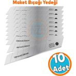 Maket Bıçağı Yedeği Ucu 0.50 Mm Kalınlık X 18 Mm Genişlik Bıçak Ucu Jiletithal 10 Adet 8 Dilim