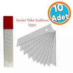 Maket Bıçağı Yedeği Ucu Kalınlık 0.50 Mm En: 1.8 Cm Uzunluk: 10 Cm Kırılabilir Yedek Uç 10 Adet