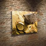Maket Gemi-Harita-Rota-Büyüteç-Denizcilik 40x60cm Dekoratif Kanvas Tablo