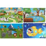Maketçiniz 4 Adet 24 Parça Ahşap Puzzle Yapboz Bir Arada