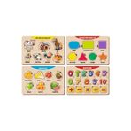 Maketçiniz 4 Adet Ahşap Bul Tak Eğitici Yapboz Puzzle Seti 12