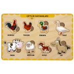 Maketçiniz Ahşap Çiftlik Hayvanları Bul Tak Eğitici Oyuncak 0-4 Yaş İçin 8 Parça