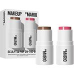 Makeup By Mario Sculpt & Pop On The Go - Ikili Mini Kontur ve Allık Dark & Raspberry (2 x 4 G) - beyaz