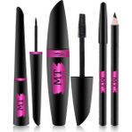 Makeuptime Suya Dayanıklı Göz Makyaj Seti 3 Parça Siyah Göz Kalemi ve Rimel