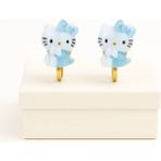 Makewell Fiyonklu Hello Kitty Sıkıştırmalı Küpe Deliksiz Kulağa Uygun Minik Prensese Hediye