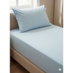 Maki Home %100 Pamuklu Buz Mavisi 90X190+50X70 cm Tek Kişilik Lastikli Çarşaf Takımı - 90 x 190