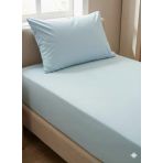 Maki Home %100 Pamuklu Buz Mavisi 90X190+50X70 Cm Tek Kişilik Lastikli Çarşaf Takımı