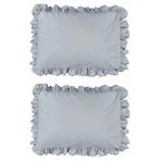 Maki Home %100 Pamuklu Fırfırlı Açık Gri İki Adet 50x70 Yastık Kılıfı Seti