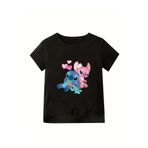 Maki Home Kaliteli Penye Kız Çocuk Baskılı Tshirt 5 6 7 8 9 10 11 12 13 14 yaş Lilo Stitch sepette ek indirim