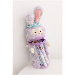 Makii 24X8X16 cm Kawaii Sanrio Peluş Kalem Kutusu Karikatür Kuromi Melody Cinnamoroll Peluş Bebek Sevimli Şeffaf Kalemlik Kutusu Oyuncaklar Kızlar Için Hediye (Yurt Dışından) - Bej
