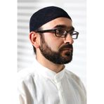 Makine Örgüsü Dantel Detaylı Namaz Takkesi Lacivert